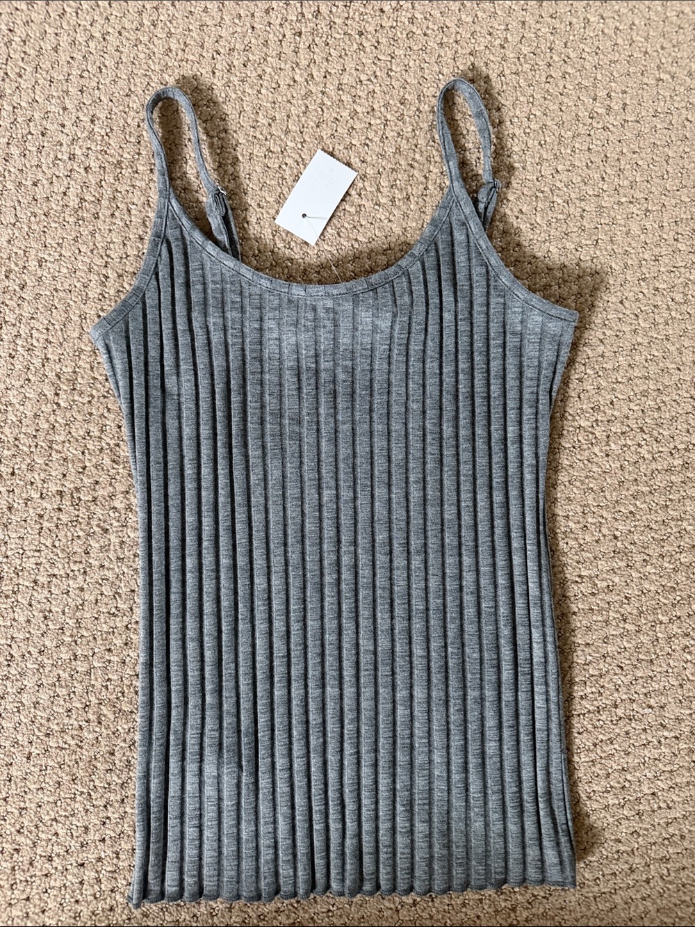 LOFT Gray Ribbed Cardigan & Matching Tank Set - Picture 4 of 5